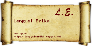 Lengyel Erika névjegykártya